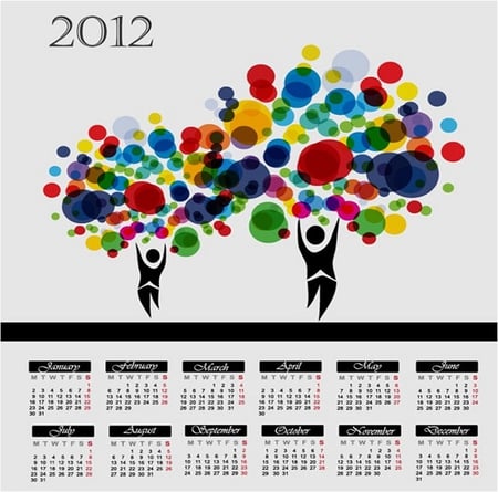 Calendar 2012 - red, calendar, 2012, 1 january, new year