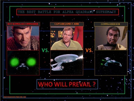 Who Will Prevail? - kirk, star trek, romulan commander, kor