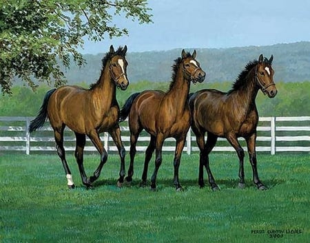 By Persis Clayton - animal, painting, grass, art, horse, persis clayton