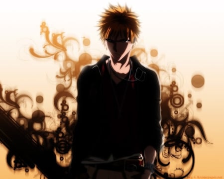 Don't Mess With Me - bleach, light, black, interesting, cool, dark, orange, anime, ichigo