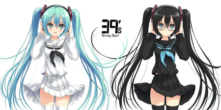 miku is hipster!!! - girls, hipsters, miku, vocaloid