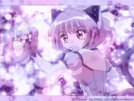 tokyo mew mew - purple, strawberry, mew mew power, tokyo mew mew, anime, ichigo momomiya, other, lights