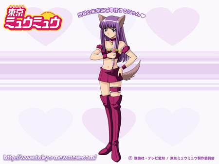 Zakuro - wolf, hearts, purple, mew mew power, tokyo mew mew, anime, other, zakuro