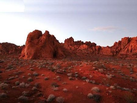 Seven Sisters after Sunset - fiery, sky, soil, rock