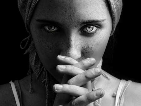 PORTRAIT - woman, photography, bw, eyes, portrait, beauty, face