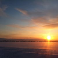 Snow First Sunrise - Hokkaido, Japan