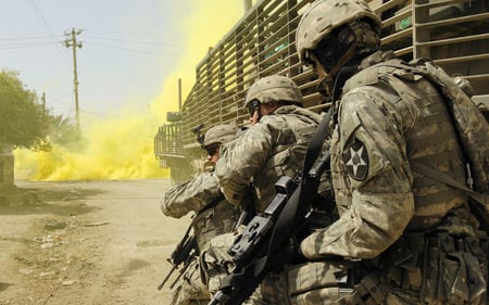 Yellow Smoke - soldiers, combat, iraq, military