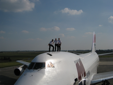 Let's fly Dudes! - freighter, b747, white, crew