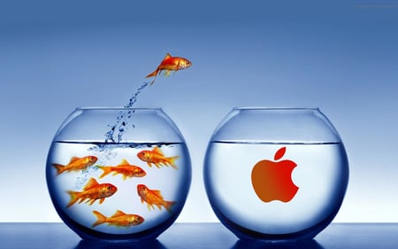 Be Different! - apple fishbowl, apple, apple goldfish, apple logo