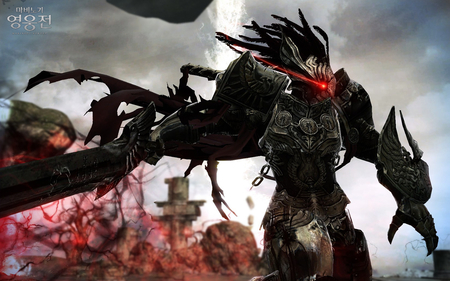 Vindictus Keaghan - nexon, mabinogi, plate armor, sword, vindictus, darkness, mabinogi heroes