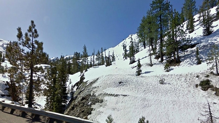 California - trees, winter, california, snow, scenic, mountain, sky