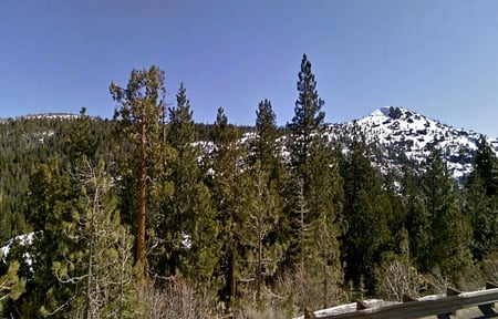 California - sky, scenic, trees, snow, winter