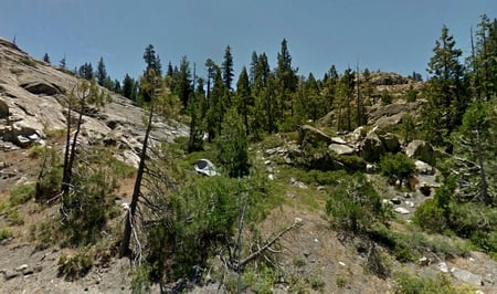 California - trees, hills, california, scenic, rocks, sky