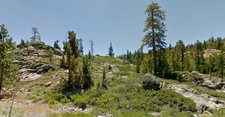 California - sky, trees, scenic, hills, rock