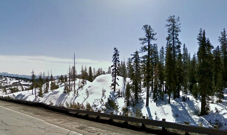 California - trees, hills, winter, california, snow, scenic, sky