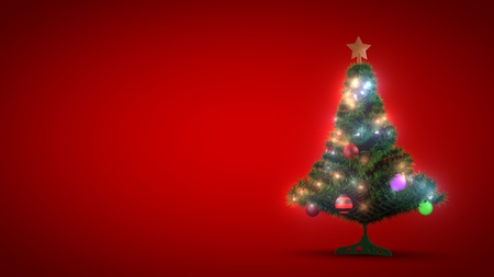 Holiday tree - christmas, december, holiday, new year, red, tree