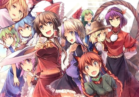 Squad Hotti Girl - beauty, touhou, girl, wall, anime, squad, new