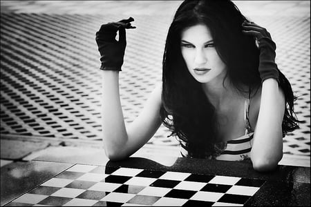 LIFE IS A GAME - sarcasm, woman, photography, chess, bw