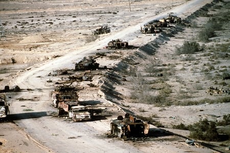 Destruction of War - tanks, t72, bombing, iraq war, destruction, gulf war, storm, perrsian, america, russian tank, t-72, suffering, desert, t 72, desert storm