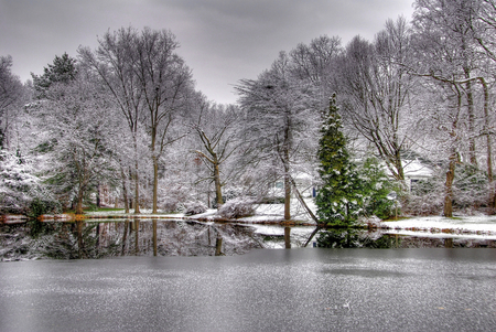 Winter symphony - beauty, ice, lake, symphony, background, trees, image, winter, nature, picture, cold, snow, silence, frozen, hdr