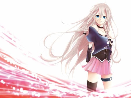 Ia - skirt, girl, braids, anime girl, vocaloid, anime, cute, ia, dress