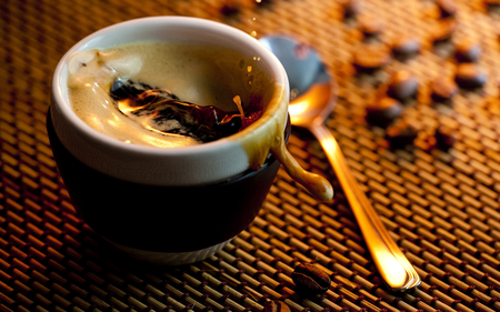 Espresso - drink, coffee, photography, beans, coffee bean, espresso, coffee beans, cup, abstract, beautiful