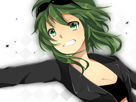 Anime Girl - short hair, sad, beautiful, green, anime girls, sweet