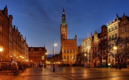 Gdansk City - gdansk, polska, poland, main town hall, polish, city, market, long market, long