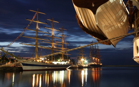 Gdansk - Ships rally - rally, ship, poland, night, gdansk, polish, ships, ships rally, polska