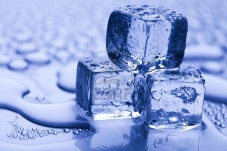 Ice - square, ice, cubs, cold, blue, water, meit, drops