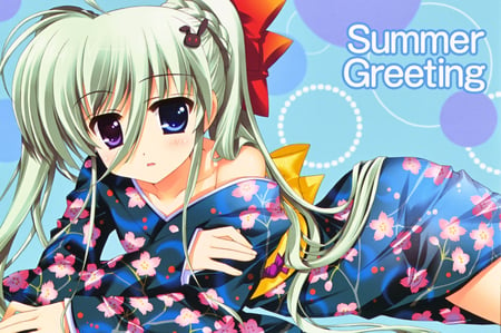 Einhart Stratos - anime, einhart stratos, ribbon, kimono, bow, flower