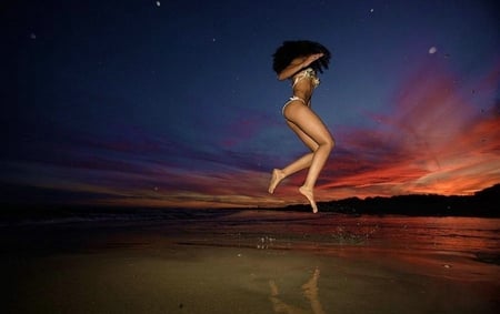 JUMP - woman, sea, jump, sexy, body