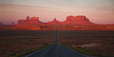 Road to the Monument Valley - arizona, monument vallwy, beautiful, sunset, road, plateau