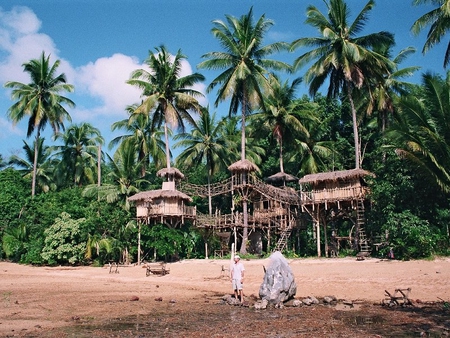 Robinson Cursoe, sea coast at Ao Nang - beach, sand, sky, trees