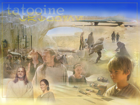 tatooine - jar jar, padme, qui gon, anakin, pod racer, sith