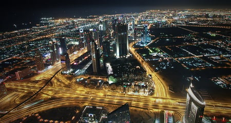 Dubai at Night - at night, picture, dubai, beautiful