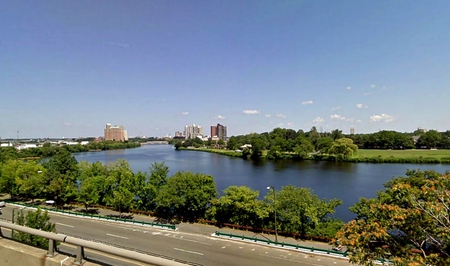 Charles River - massachusetts, sky, trees, river, blue, water