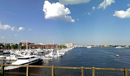 Charles River - sail, clouds, boats, river, water, blue, massachusetts, sky