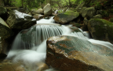 Karkonosze - river - Poland - karkonosze, szklarka, river, stream, poland, mountains, polska, torrent