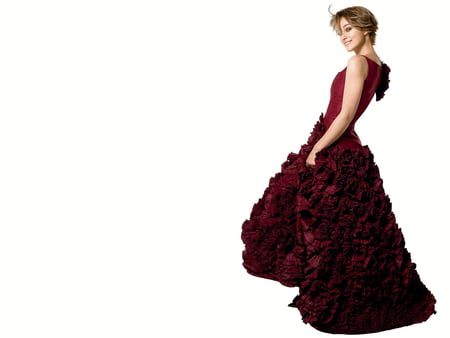 Keira Knightley - long red wine dress, female, cute, fashion, actress