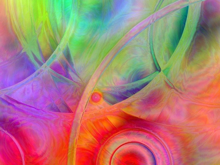 Rainbow Abstract - rainbow, neon, scribbels, colors, art