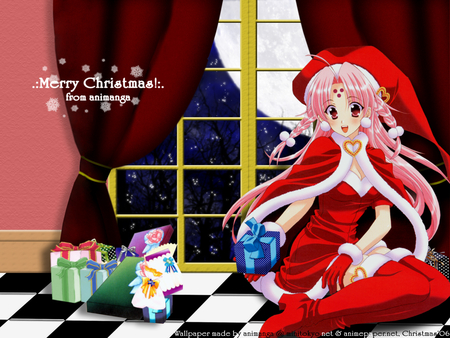 .:Merry Christmas!:. - moon, girls bravo, kanaka, anime, snow, presents, manga, merry christmas, miharu, santa costume, other