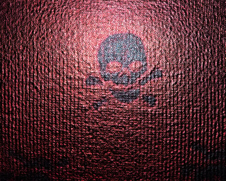 Black skull - black, texture, red, skull