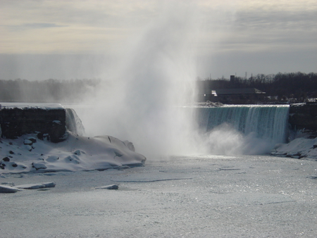 Niagara Falls, Ontario Canada 03 - white, ice, nature, trees, clouds, snow, photography, waterfalls