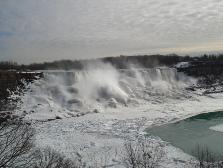 Niagara Falls, Ontario Canada 05 - white, nature, clouds, blue, photography, green, waterfalls, icy