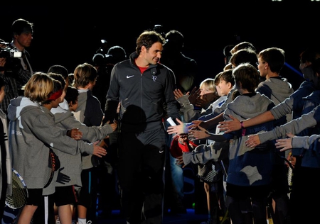 Roger Federer - handsome, male, children, tennis player, smile, cute