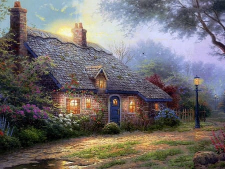 MOONLITE COTTAGE - moon, cottage, cute, light