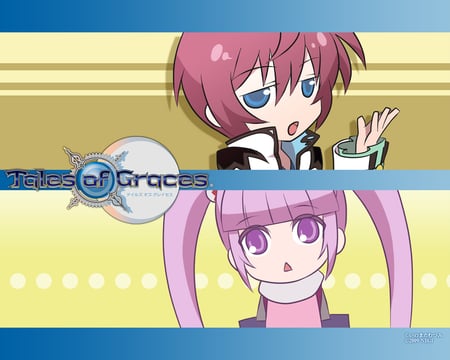 Sophie & Asbel in Chibi Form - graces, adorable, chibi, videogame, rpg, of, tales, action, small, cute