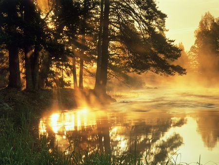 Sunset - sunset, river