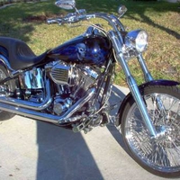 custom harley with an amazing paint 